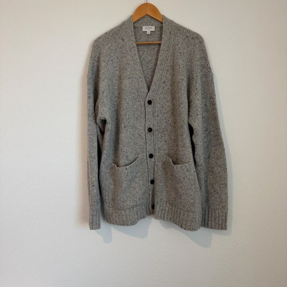 Todd Snyder Gray Speckled Cashmere Button Down Cardigan Sweater Men's Size Large